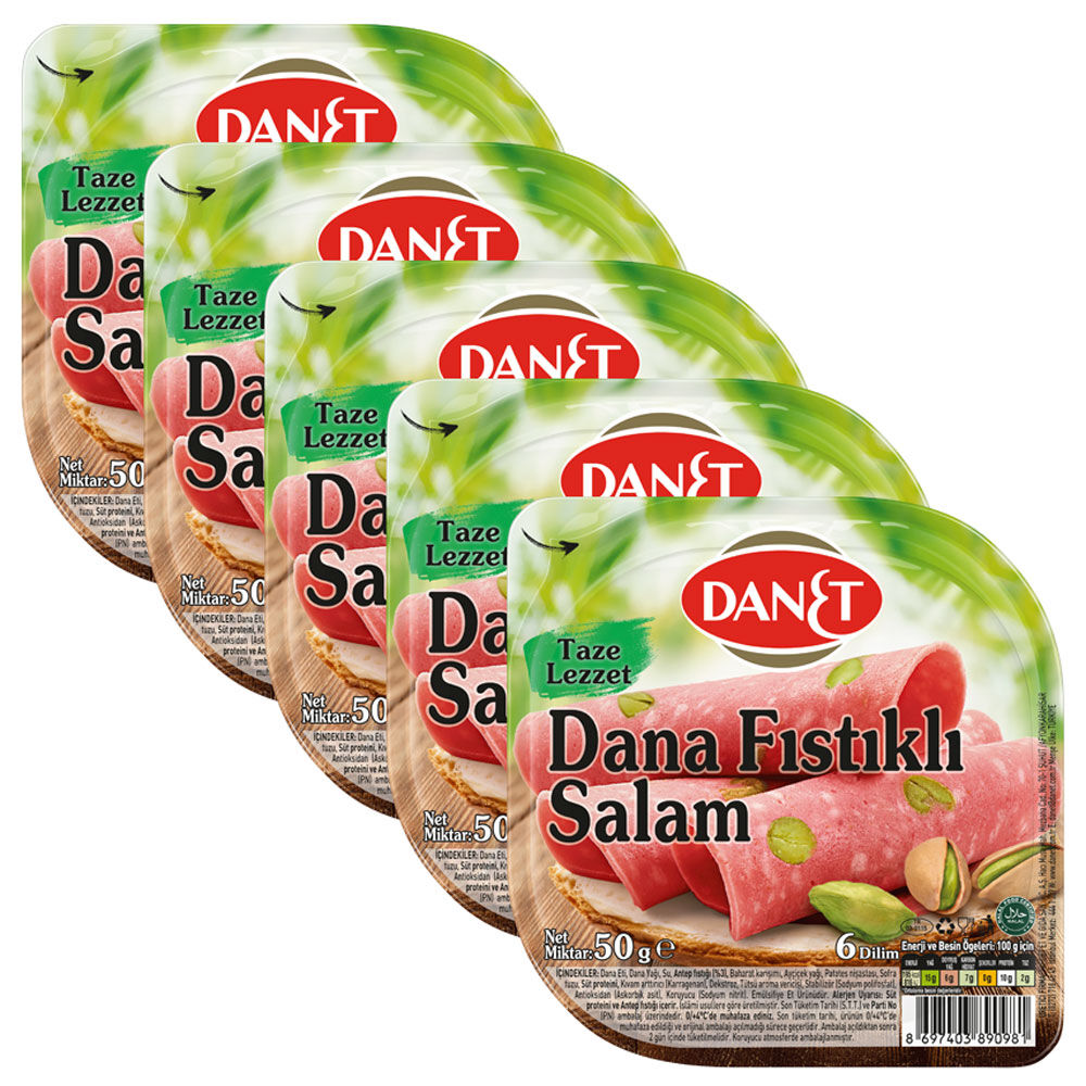 Dana Fıstıklı Salam I Dilimli I 50 g I 5'li - 1