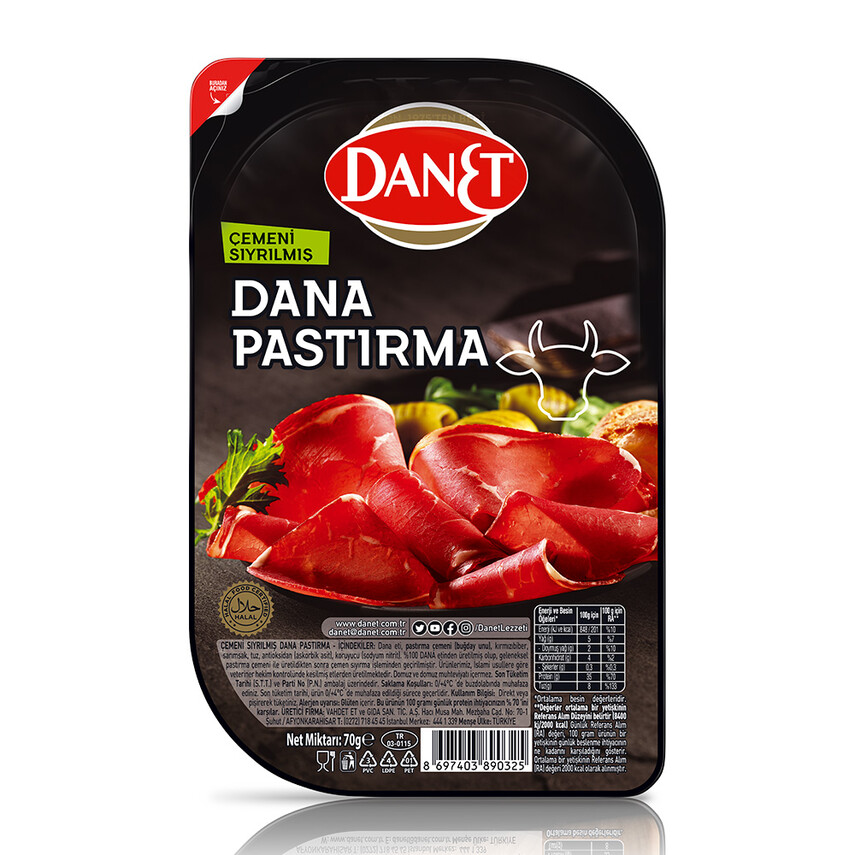 Dana Pastırma I Çemeni Sıyrılmış I Dilimli I 70g - 1