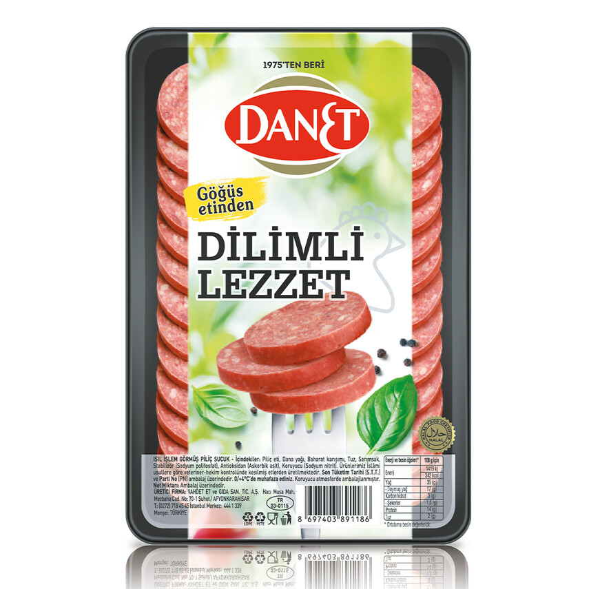 Piliç Dilimli Sucuk I Isıl İşlem Görmüş I 400 g - DANET