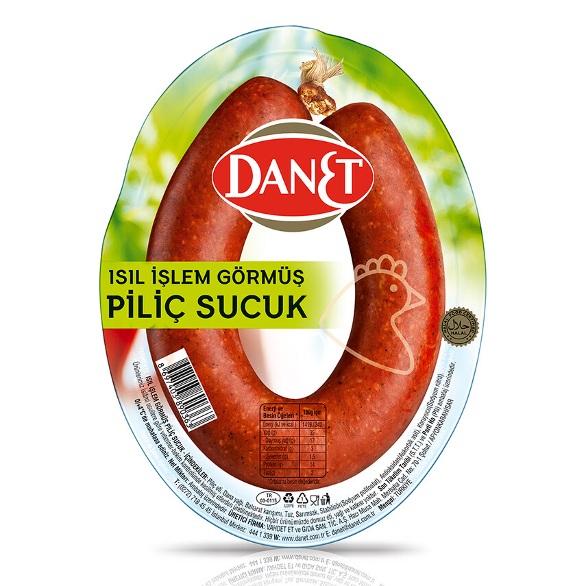 Piliç Sucuk I Isıl İşlem Görmüş I 200 g - DANET