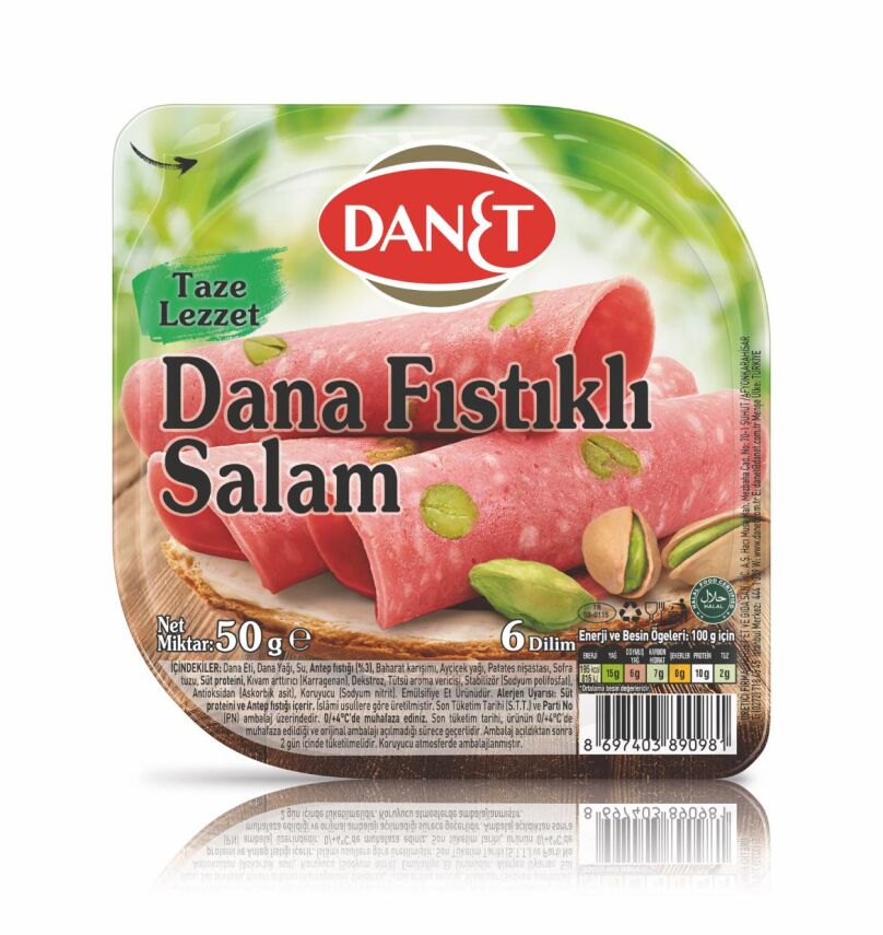 Dana Fıstıklı Salam I Dilimli I 50 g - DANET